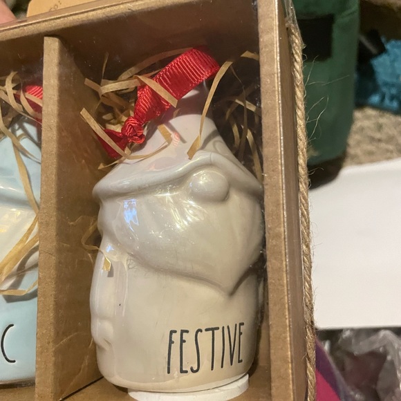 NEW! Rae Dunn Set of 3 Ceramic Gnome Ornaments (Cheer, Magic and Festive) - Picture 3 of 9